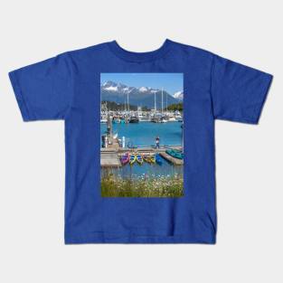 USA. Alaska. Valdez. Port. Kids T-Shirt